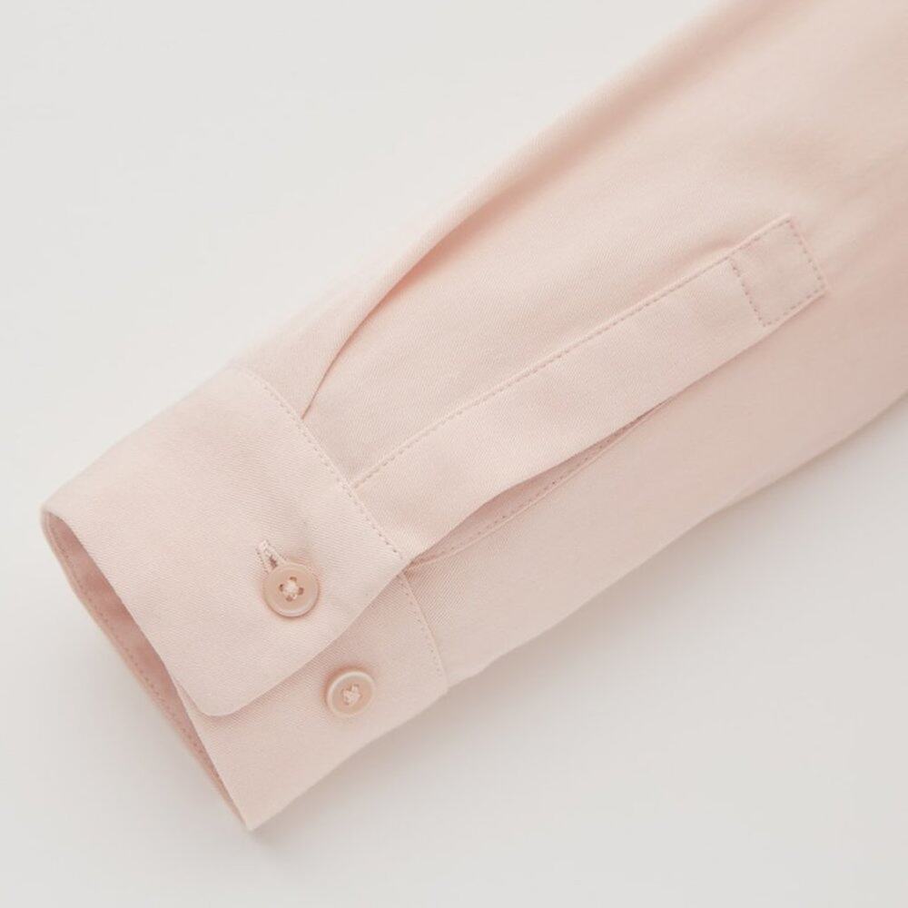Uniqlo Pink Rayon Long-Sleeve Shirt Dress - Picture 11 of 16